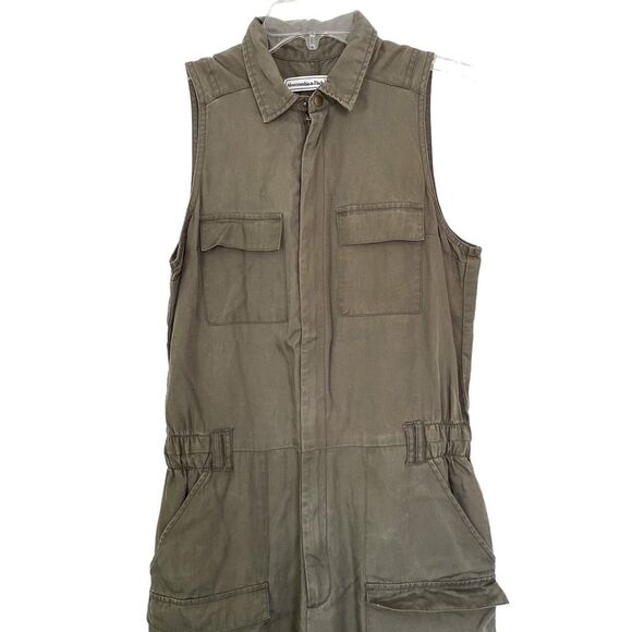 Abercrombie Fitch Green Sleeveless Utility Jumpsuit Playsuit Size Small Tall - Picture 5 of 12